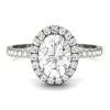 Oval Moissanite Halo Ring In 14K White Gold (1 7/8 Ct. Tw.)
