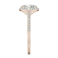 Oval Moissanite Halo Ring In 14K Rose Gold (1 3/5 Ct. Tw.)