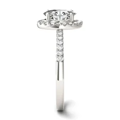 Oval Moissanite Halo Ring In 14K White Gold (1 7/8 Ct. Tw.)