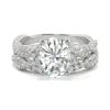 Oval Moissanite Ring Set In 14K White Gold (2 7/8 Ct. Tw.)