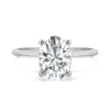 Oval Moissanite Ring With Knife-Edge Band In Platinum (2 Ct.)