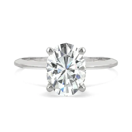 Oval Moissanite Ring With Knife-Edge Band In Platinum (2 Ct.)