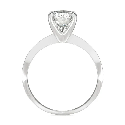 Oval Moissanite Ring With Knife-Edge Band In Platinum (2 Ct.)