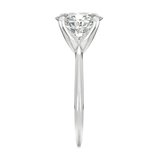 Oval Moissanite Ring With Knife-Edge Band In Platinum (2 Ct.)