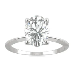 Oval Moissanite Ring With Knife-Edge Band In Platinum (2 Ct.)