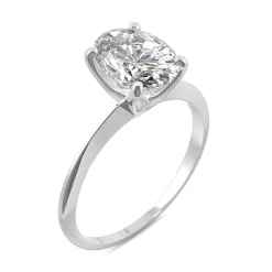 Oval Moissanite Ring With Knife-Edge Band In Platinum (2 Ct.)