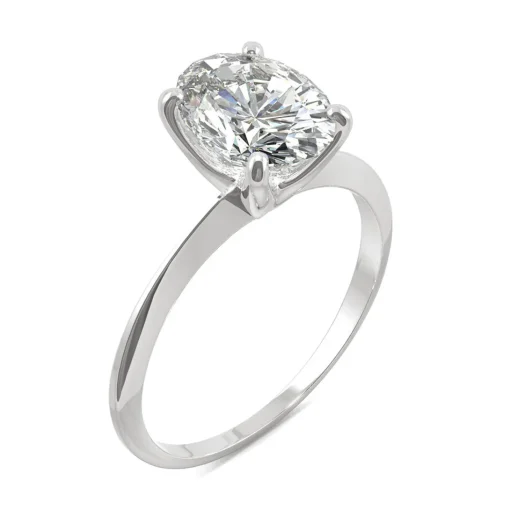 Oval Moissanite Ring With Knife-Edge Band In Platinum (2 Ct.)