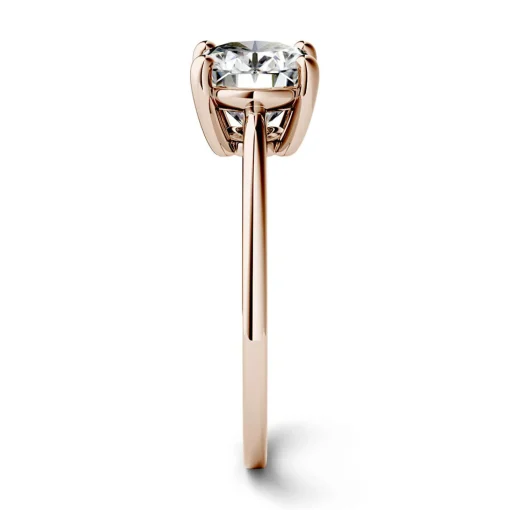 Oval Moissanite Solitaire Ring In 14K Rose Gold (2 1/10 Ct.)