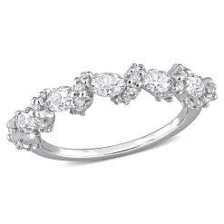 Oval Moissanite Stacking Ring In Sterling Silver (1 1/4 Ct. Tw.)