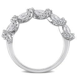 Oval Moissanite Stacking Ring In Sterling Silver (1 1/4 Ct. Tw.)