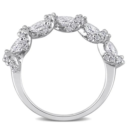 Oval Moissanite Stacking Ring In Sterling Silver (1 1/4 Ct. Tw.)