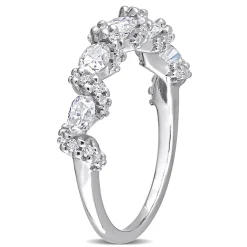 Oval Moissanite Stacking Ring In Sterling Silver (1 1/4 Ct. Tw.)