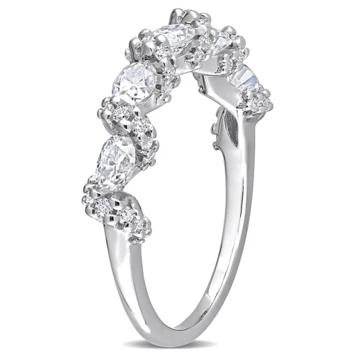 Oval Moissanite Stacking Ring In Sterling Silver (1 1/4 Ct. Tw.)