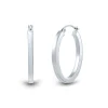Oval Polished Square Tube Hoop Earring