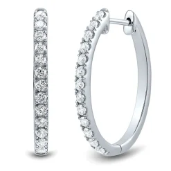 Oval Shaped Hoop Earrings (1 Ct. Tw.)