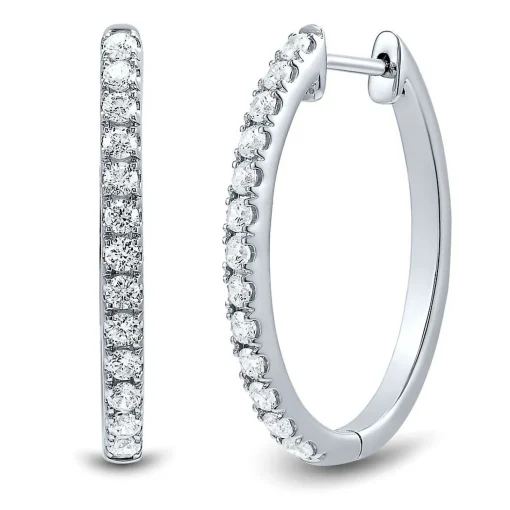 Oval Shaped Hoop Earrings (1 Ct. Tw.)
