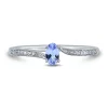 Oval Tanzanite & Diamond Ring In 10K White Gold