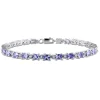 Oval Tanzanite & White Topaz Bracelet In Sterling Silver
