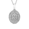 Oval-Shaped Diamond Cluster Pendant With Double Halo (1/2 Ct. Tw.)