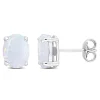 Oval-Shaped Lab Created Opal Stud Earrings In Sterling Silver