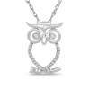 Owl Pendant With Diamond Accents In Sterling Silver