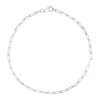 Paperclip Chain Anklet In Sterling Silver, 10"