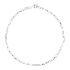 Paperclip Chain Anklet In Sterling Silver, 10"