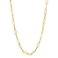 Paperclip Chain Necklace In 14K Yellow Gold, 3.15Mm, 18"