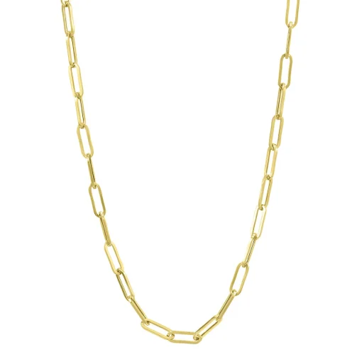 Paperclip Chain Necklace In 14K Yellow Gold, 3.15Mm, 18"