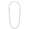 Paperclip Chain Necklace In Sterling Silver, 18"