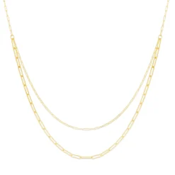 Paperclip Chain Necklace In 14K Yellow Gold, 18"