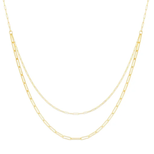 Paperclip Chain Necklace In 14K Yellow Gold, 18"