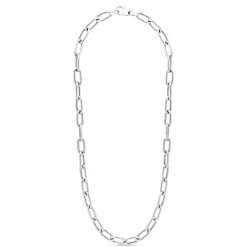 Paperclip Chain Necklace In Sterling Silver, 18"