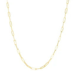 Paperclip Chain Necklace In 14K Yellow Gold, 3Mm, 18"
