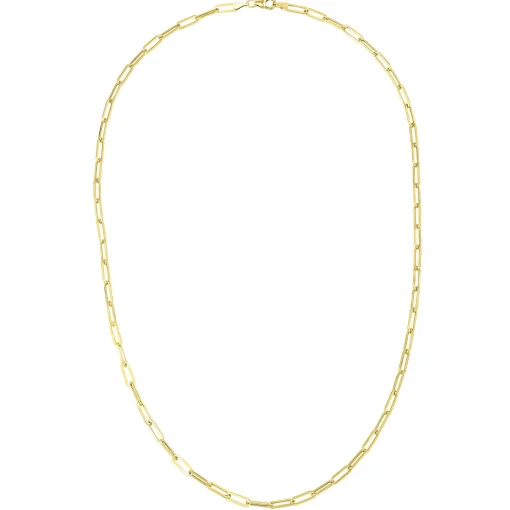 Paperclip Chain Necklace In 14K Yellow Gold, 3.15Mm, 18"