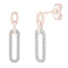 Paperclip Earrings With Diamonds In 10K Rose Gold (1/5 Ct. Tw.)