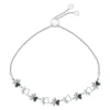 Paw Print Bolo Bracelet With Black & White Diamonds In Sterling Silver (1/10 Ct. Tw.)