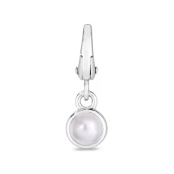 Pearl Birthstone Charm In Sterling Silver