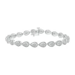 Pear-Shaped Diamond Bracelet In 10K White Gold (1 Ct. Tw.)