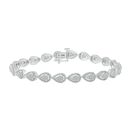 Pear-Shaped Diamond Bracelet In 10K White Gold (1 Ct. Tw.)