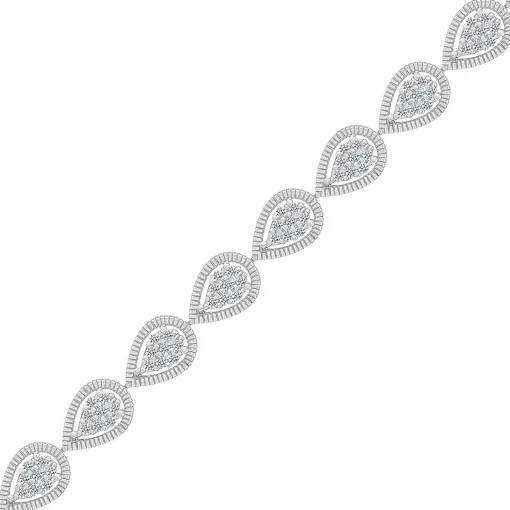 Pear-Shaped Diamond Bracelet In 10K White Gold (1 Ct. Tw.)