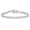 Pear-Shaped Halo Diamond Line Bracelet In 10K White Gold (2 Ct. Tw.)
