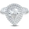 Pear-Shaped Lab Created White Sapphire Ring In Sterling Silver