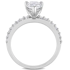 Pear-Shaped Lab Created White Sapphire Ring In 10K White Gold