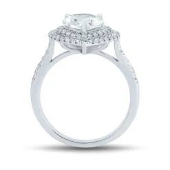 Pear-Shaped Lab Created White Sapphire Ring In Sterling Silver