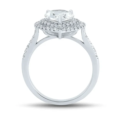 Pear-Shaped Lab Created White Sapphire Ring In Sterling Silver