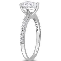 Pear-Shaped Lab Created White Sapphire Ring In 10K White Gold