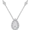 Pear-Shaped Moissanite Pendant With Bezel-Set Diamonds In Sterling Silver (1 1/2 Ct. Tw.)