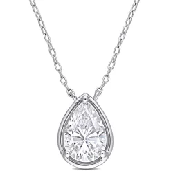 Pear-Shaped Moissanite Pendant In Sterling Silver (2 Ct.)