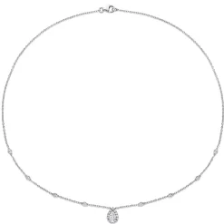 Pear-Shaped Moissanite Pendant With Bezel-Set Diamonds In Sterling Silver (1 1/2 Ct. Tw.)